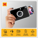 KODAK Printomatic+ Instant Print Camera (Black) 10MP,  RGB LED, Zink Photo Prints