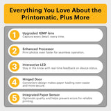 KODAK Printomatic+ Instant Print Camera (Black) 10MP,  RGB LED, Zink Photo Prints