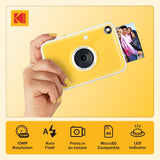 KODAK Printomatic+ Instant Print Camera (Yellow) 10MP,  RGB LED, Zink Photo Prints