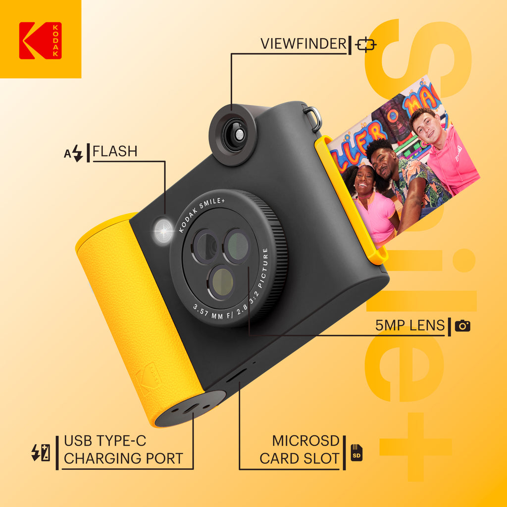 KODAK Smile+ Wireless Digital Instant Print Camera with Effect-changing ...